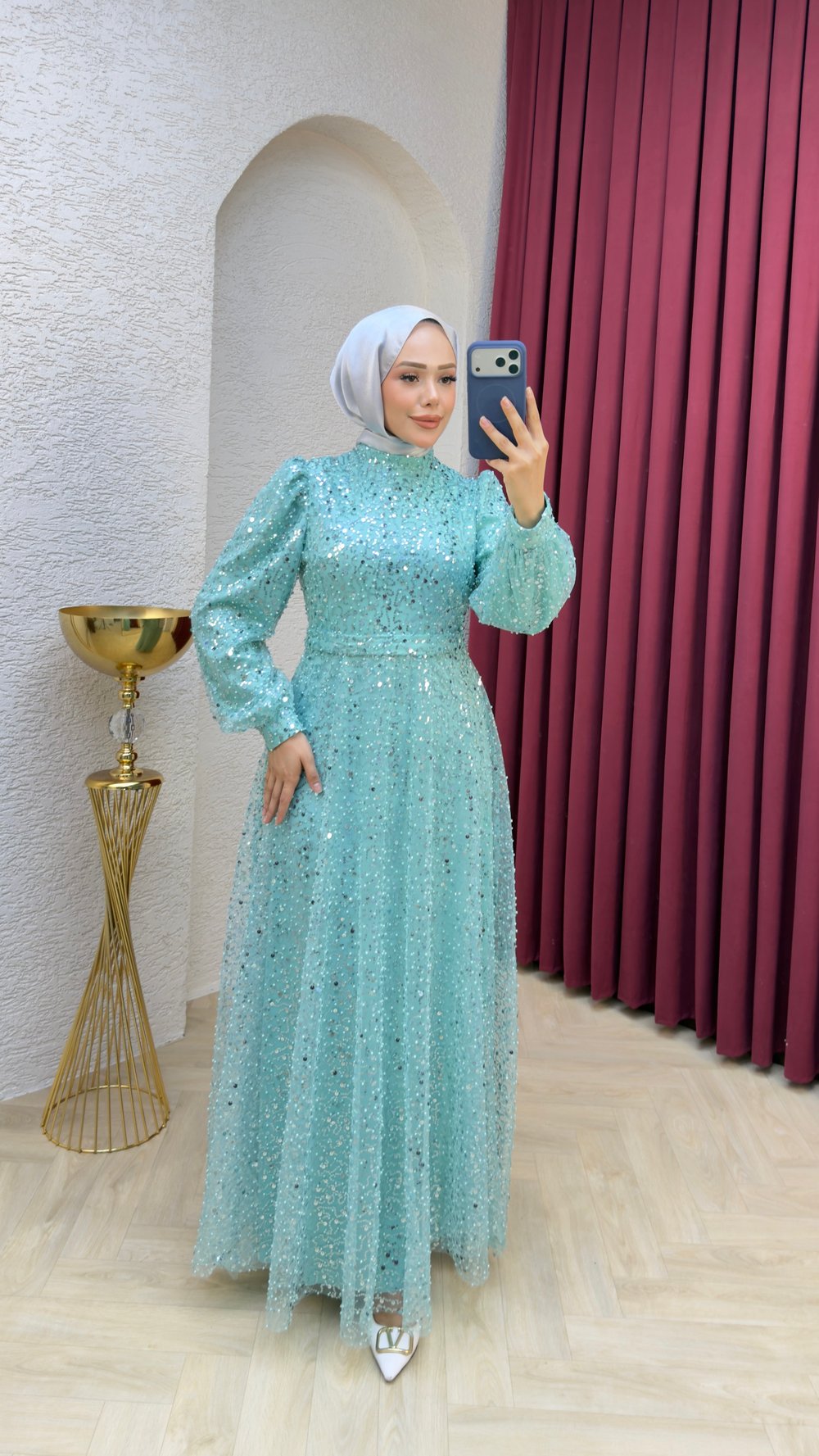 Maral Pullu Abiye 6653 Mint