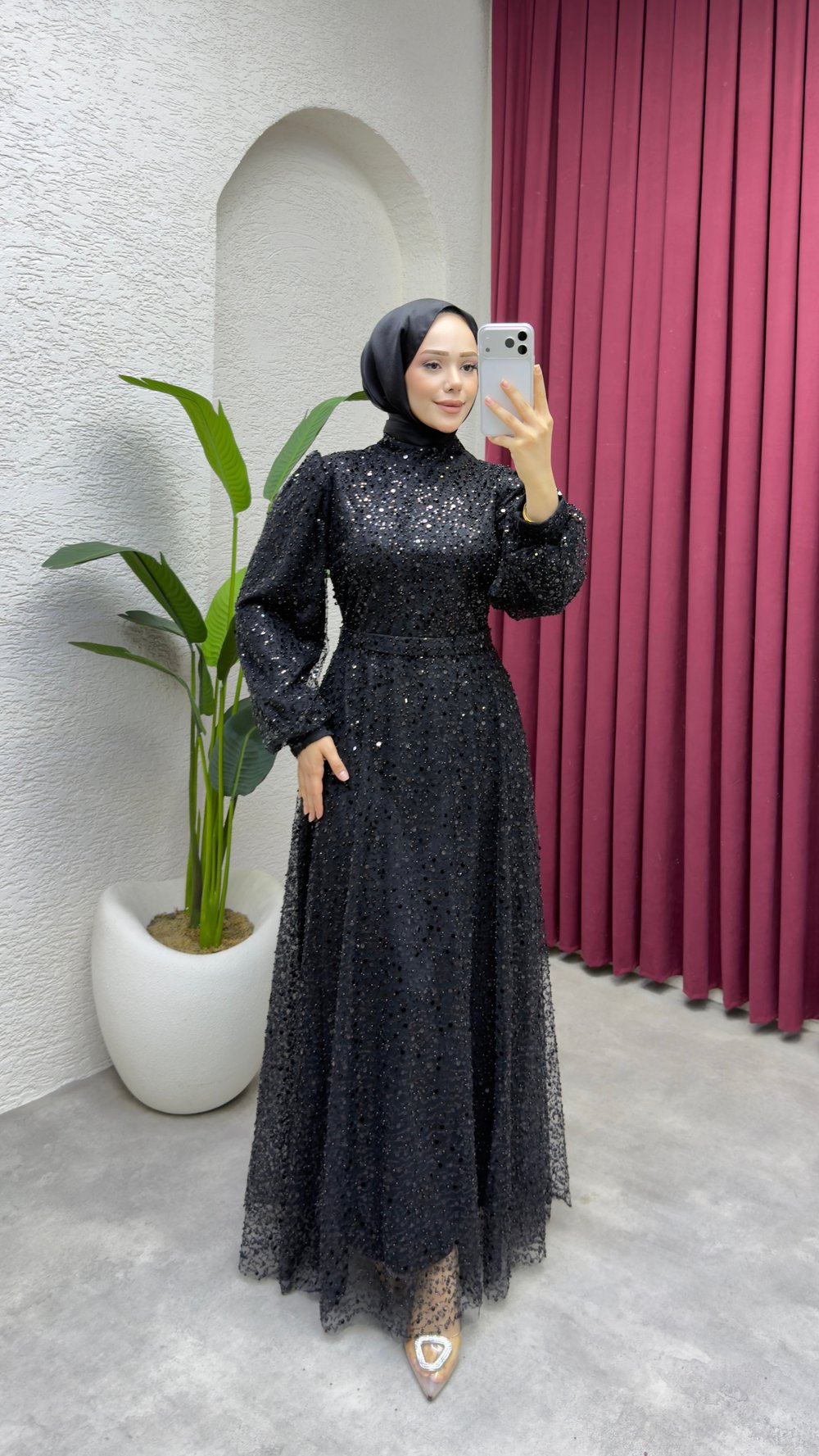 Maral Pullu Abiye 6653 Siyah