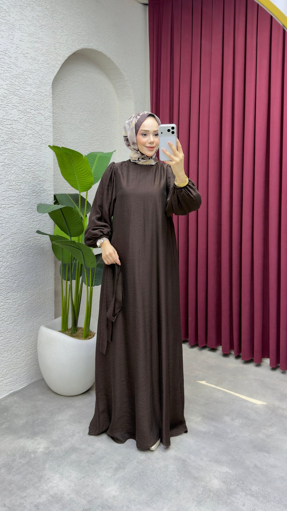 Selin Elbise 1025 Kahverengi