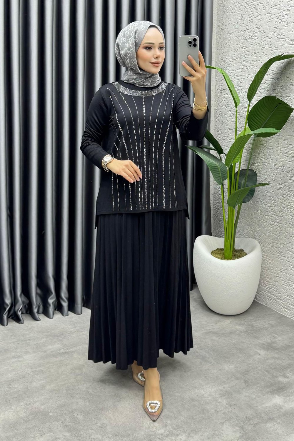 Zümra Etekli Takım 3423 Siyah
