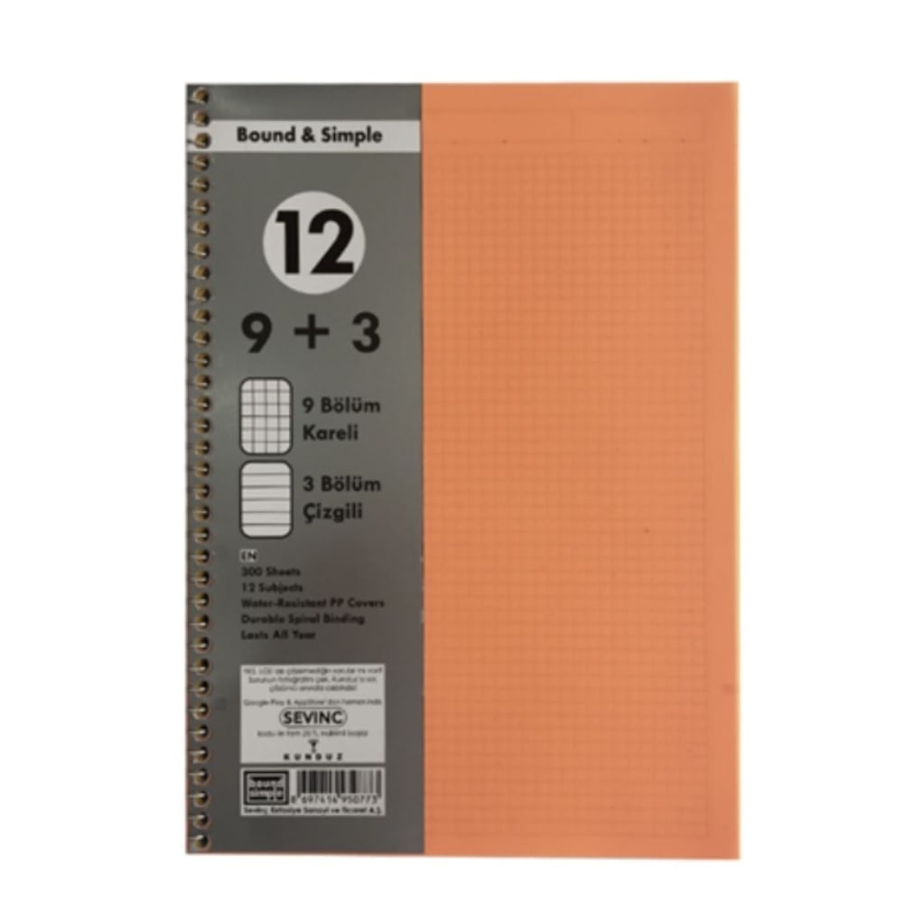 300 Yaprak PP Kapak Ayraçlı Defter