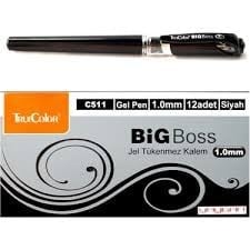 Big Boss 1.0 mm Jel Tükenmez Kalem Siyah 12 Adet