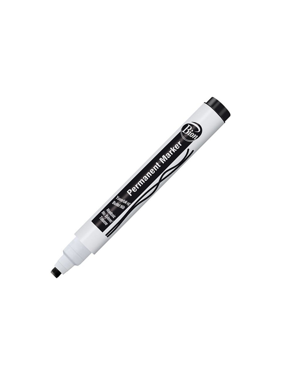 Bion Permanent Marker 9177- Kesik Uç Siyah 12Li