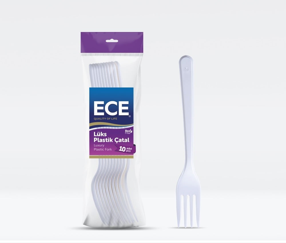 Ece Lüks Plastik Çatal 10'lu