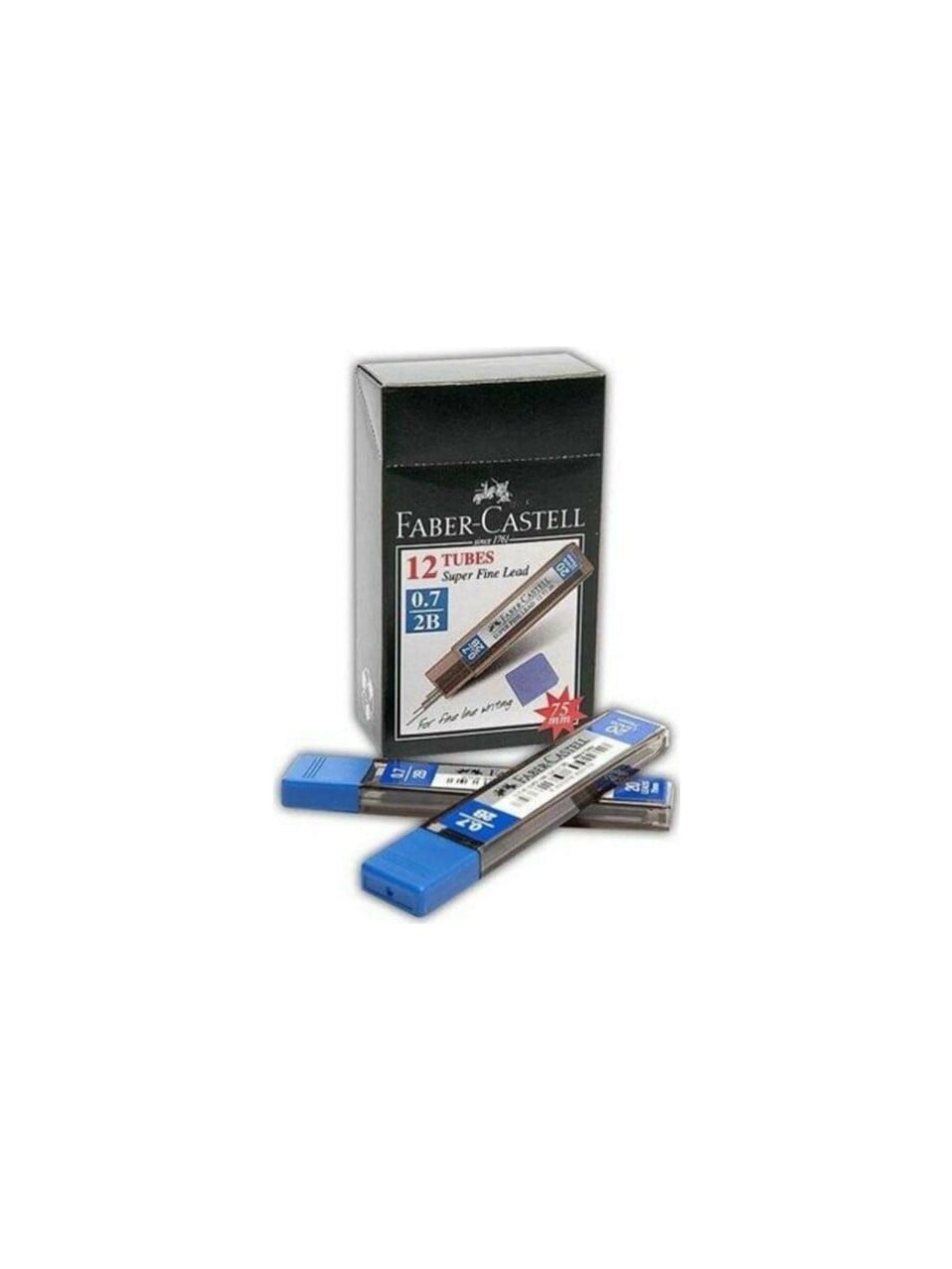 Faber Castell 2B 0.7 75 mm Super Fine Min Kalem Ucu 12 ADET