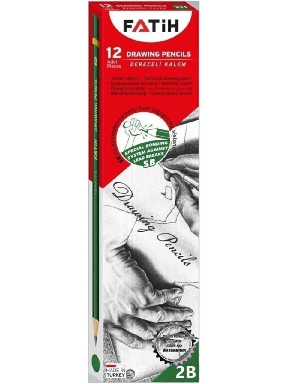 Fatih Dereceli Eskiz Kalemi 2B Drawing Pencil 