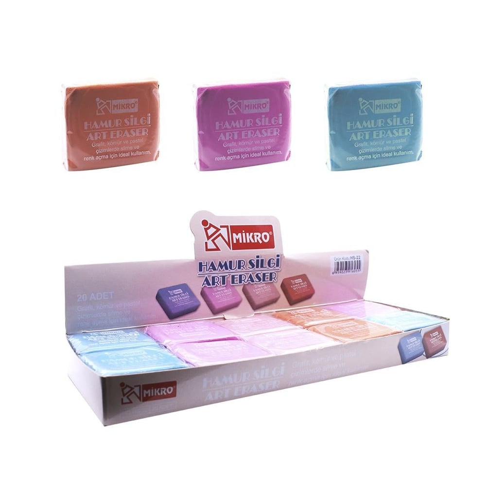 MİKRO PASTEL RENK BÜYÜK HAMUR SİLGİ