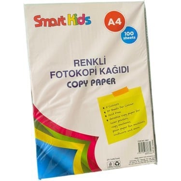 SMART KİDS 3667 RENKLİ FOTOKOPİ KAĞIDI 100'LÜ