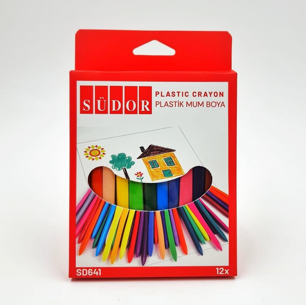 SÜDOR SD641 PLASTİK MUM BOYA 12 RENK
