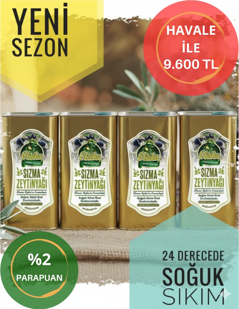 OLEİKA 4 ADET 5 LİTRE SOĞUK SIKIM NORMAL HASAT DOĞAL SIZMA ZEYTİNYAĞI
