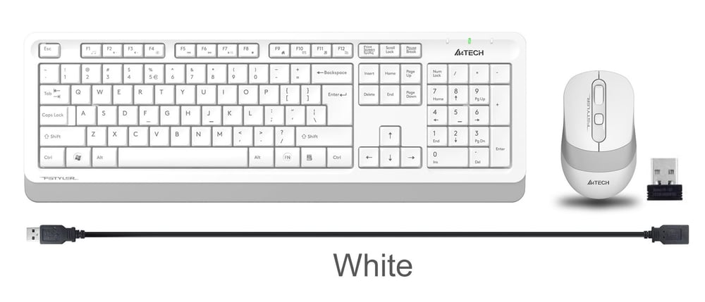A4 Tech Fg1010 2.4G Beyaz Q Fn-Mm Klv+Optik Mouse Set