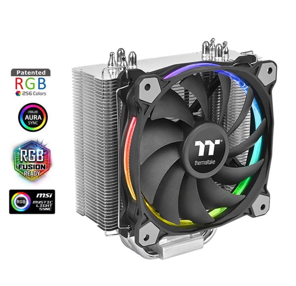 Thermaltake TH CL P052 AL12SW A Riing Silent RGB Intel-AMD Uyum,12cm Fan,4x Isı Borulu İşlemci Soğut