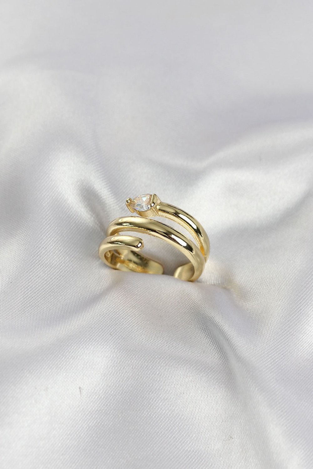 Pirinç Gold Renk Sarmal Yılan Model Kadın Yüzük