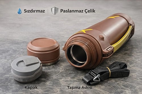 1600 ml Çift Katmanlı Vakumlu Paslanmaz Çelik Termos