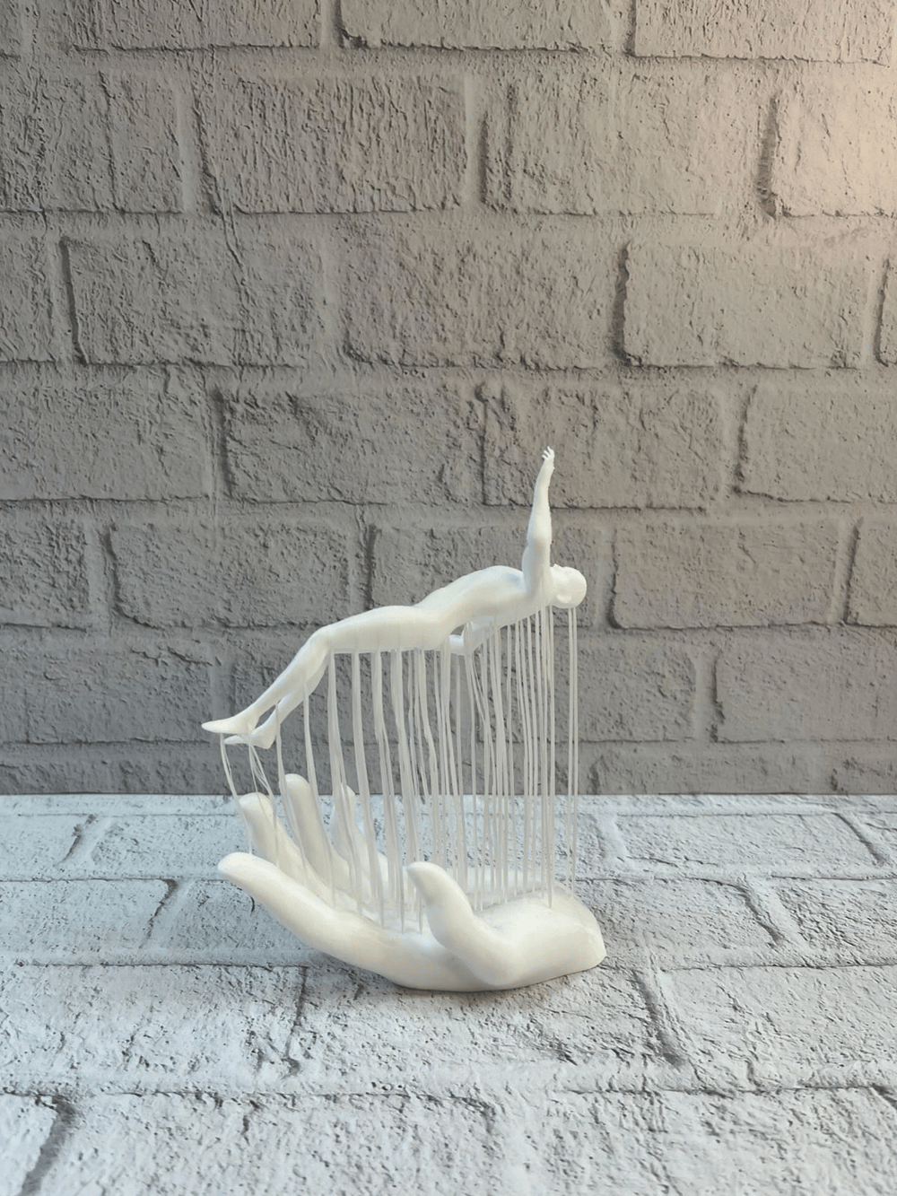 3D El Formlu İnsan Figürü Beyaz Modern Ev ve Ofis Dekoru