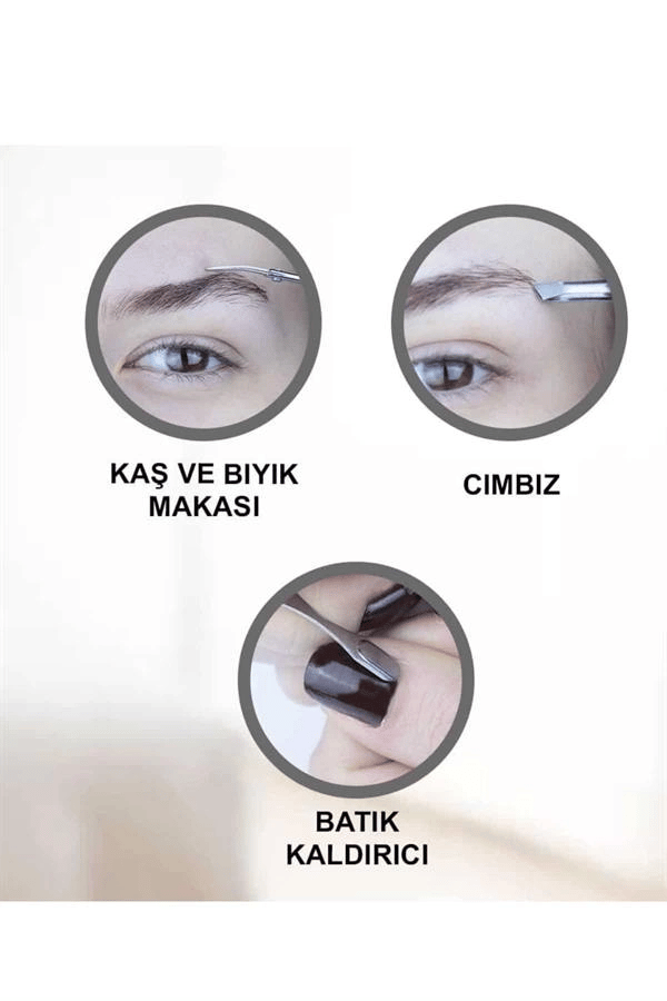 7 Parça Manikür Pedikür Seti El Ayak Bakımı Çantalı Paslanmaz Çelik