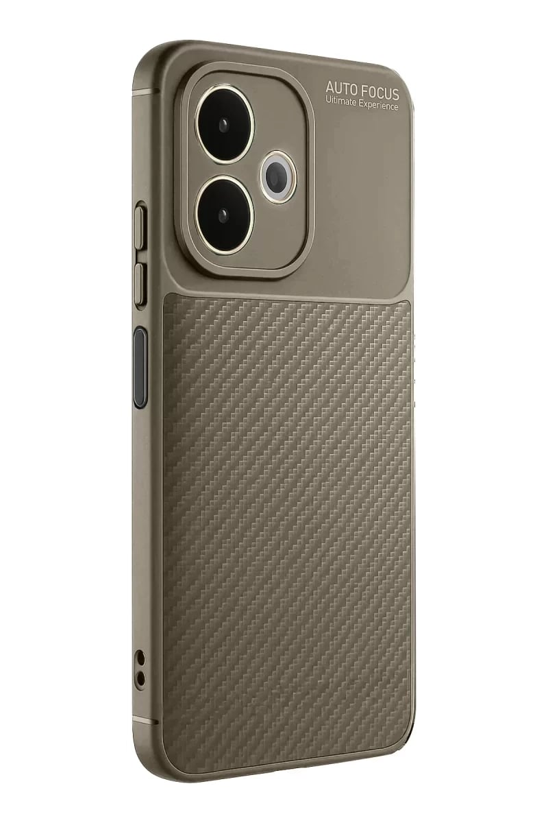A5 Pro 4G Kılıf Auto Focus Karbon Kapak - Kahverengi