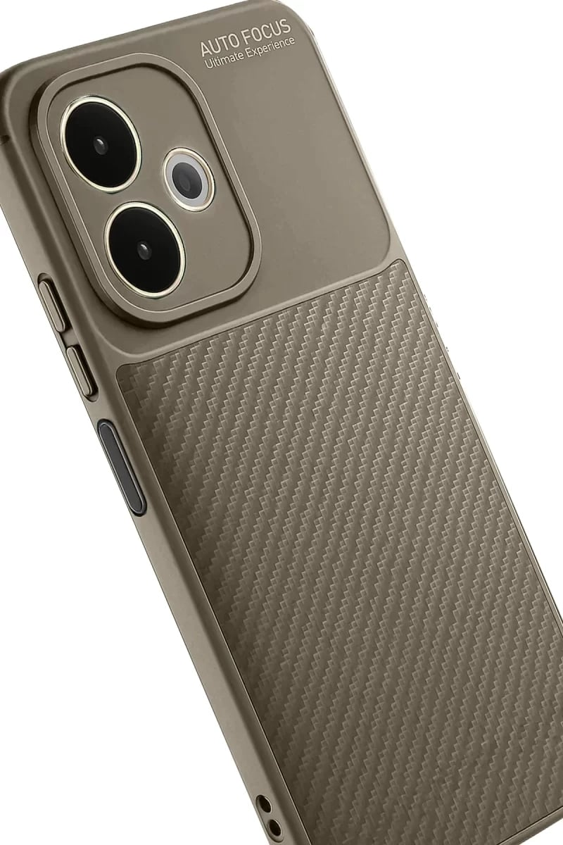 A5 Pro 4G Kılıf Auto Focus Karbon Kapak - Kahverengi