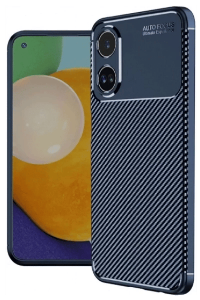 A60 Kılıf Auto Focus Karbon Kapak - Lacivert