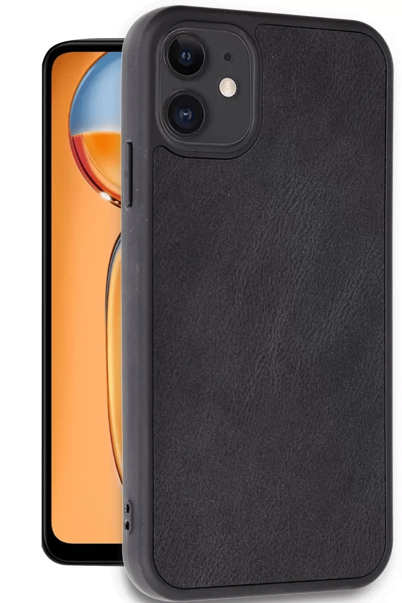 Apple iPhone 11 Kılıf Aras Deri Kapak - Siyah