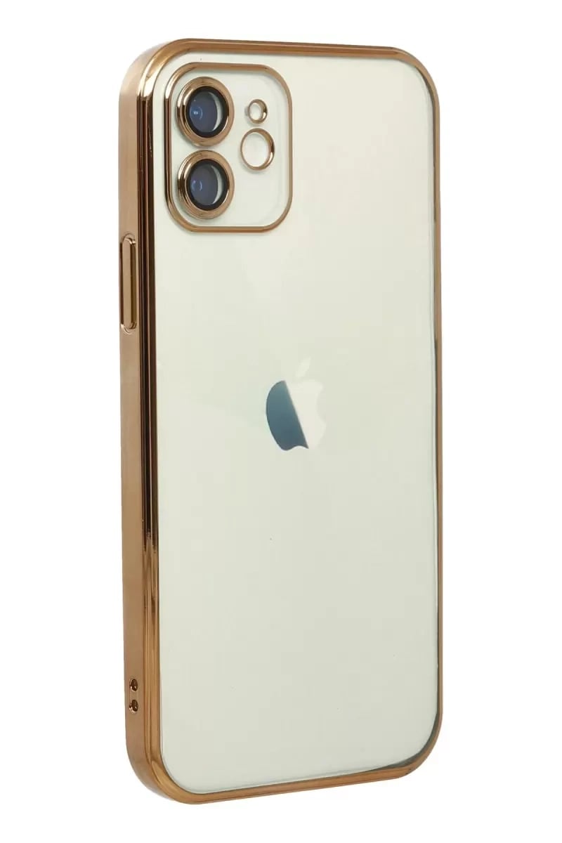 Apple iPhone 11 Kılıf Lensli Silikon - Gold