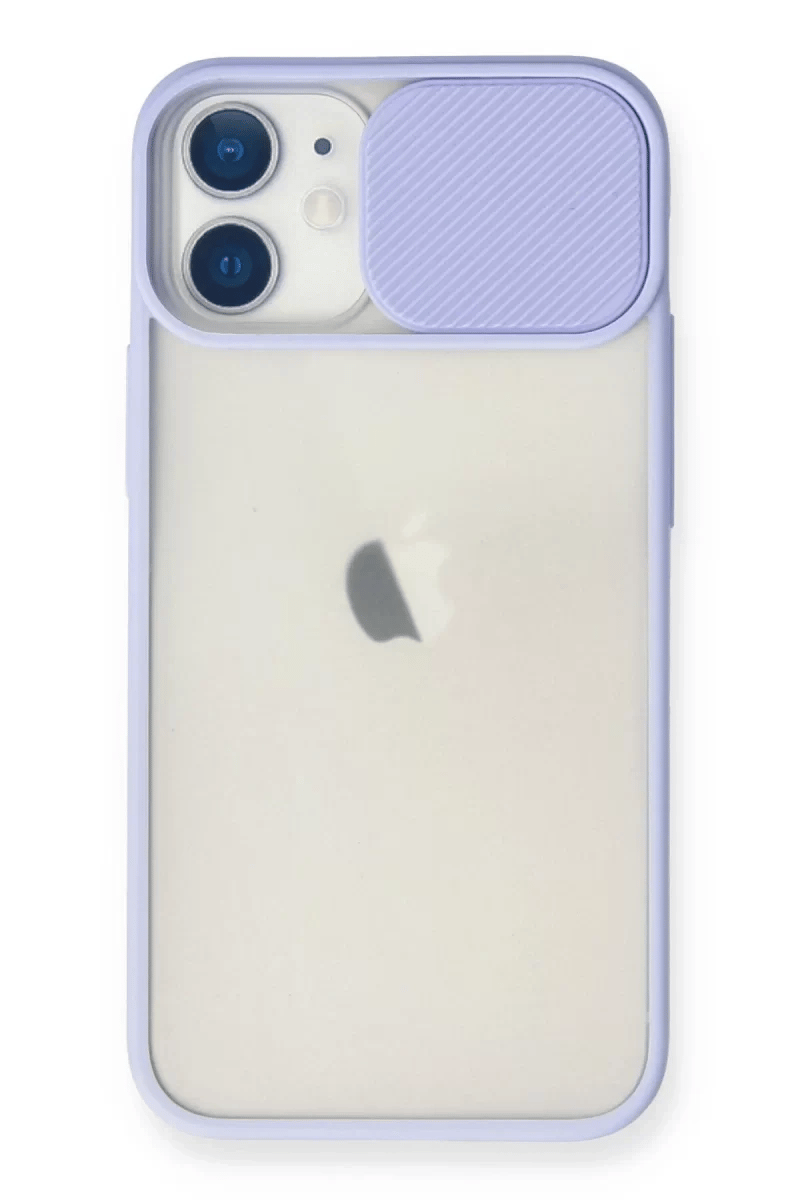 Apple iPhone 11 Kılıf Palm Buzlu Kamera Sürgülü Silikon - Lila