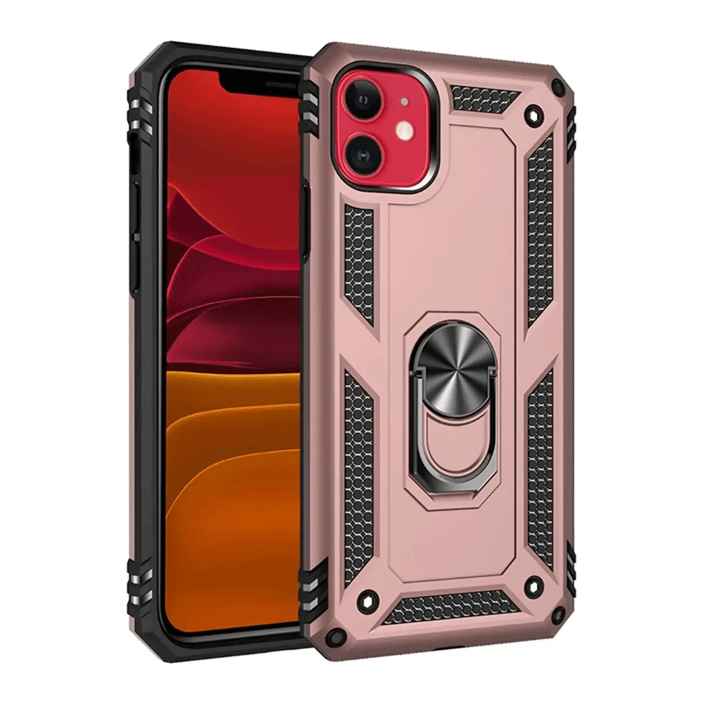 Apple iPhone 11 Kılıf Sofya Yüzüklü Silikon Kapak - Rose