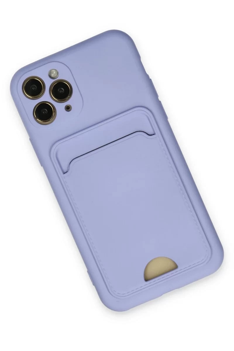 Apple iPhone 11 Pro Kılıf Kelvin Kartvizitli Silikon - Lila