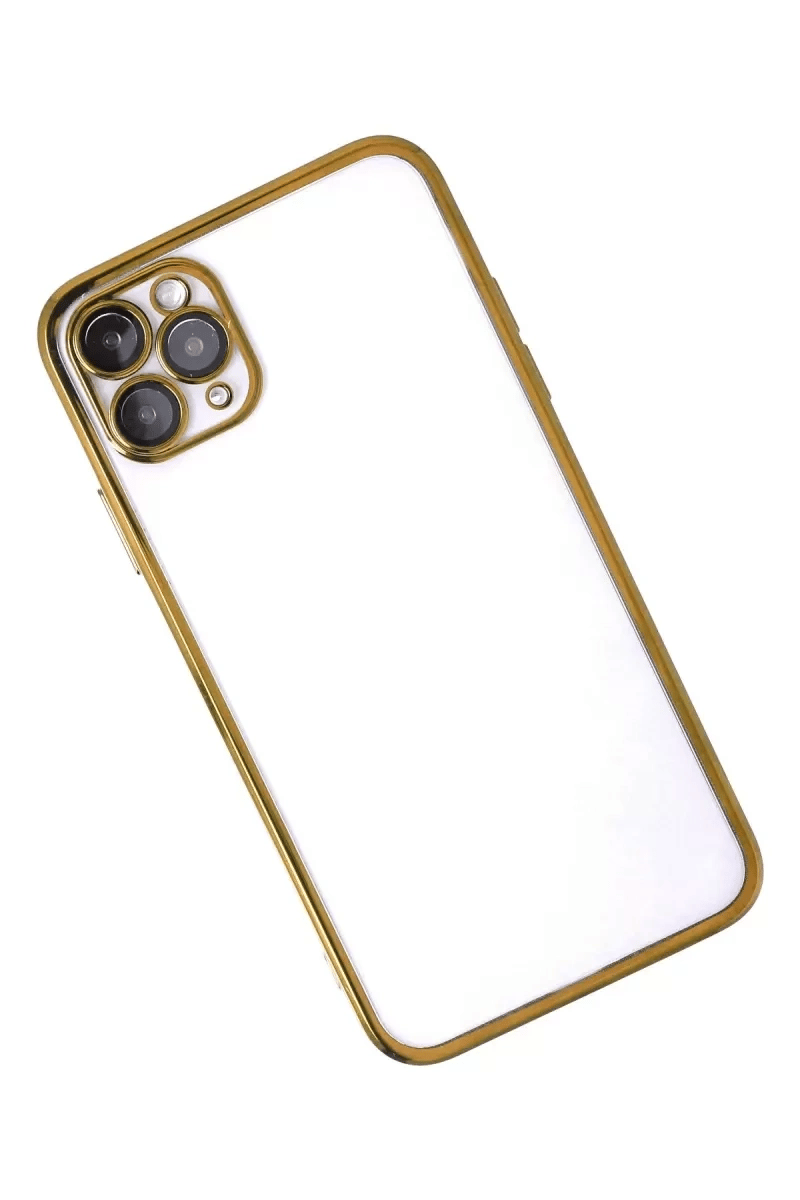 Apple iPhone 11 Pro Kılıf Lensli Silikon - Gold