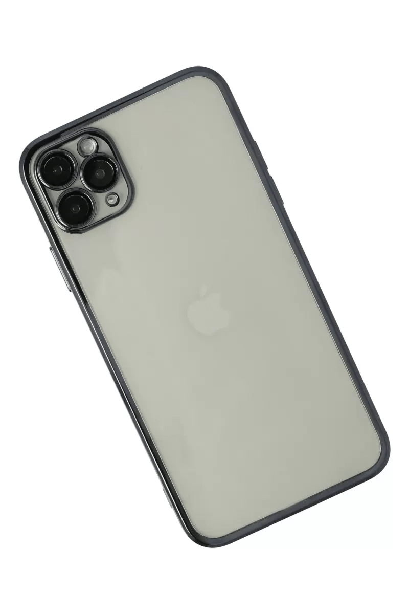 Apple iPhone 11 Pro Kılıf Lensli Silikon - Siyah
