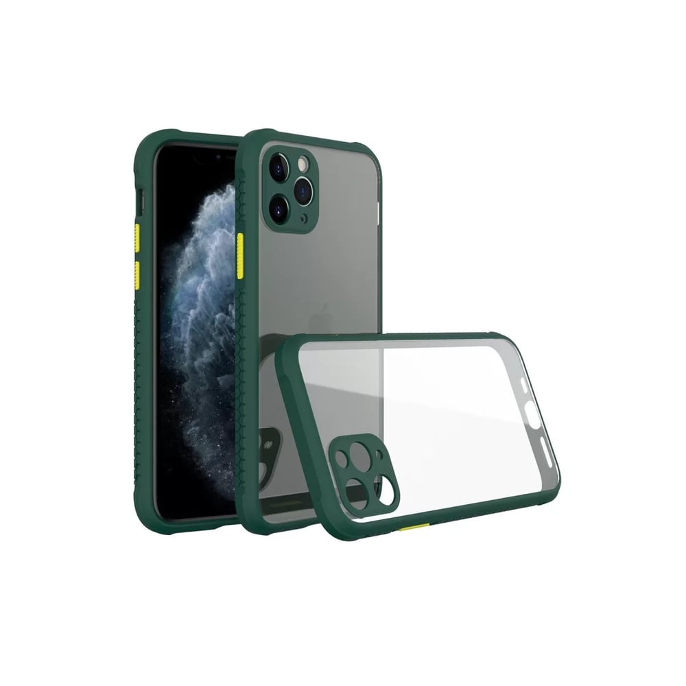 Apple iPhone 11 Pro Kılıf Miami Şeffaf Silikon - Koyu Yeşil