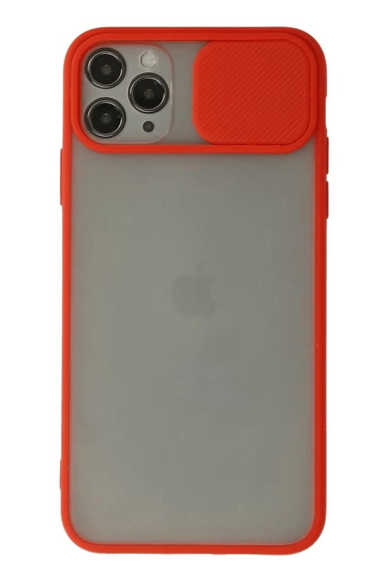 Apple iPhone 11 Pro Kılıf Palm Buzlu Kamera Sürgülü Silikon - Kırmızı
