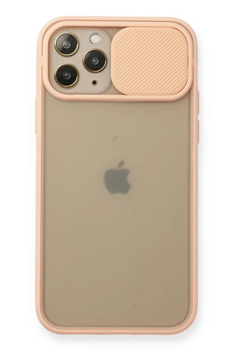 Apple iPhone 11 Pro Kılıf Palm Buzlu Kamera Sürgülü Silikon - Pembe