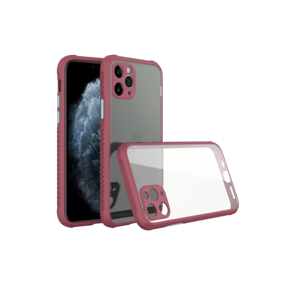 Apple iPhone 11 Pro Max Kılıf Miami Şeffaf Silikon - Fuşya