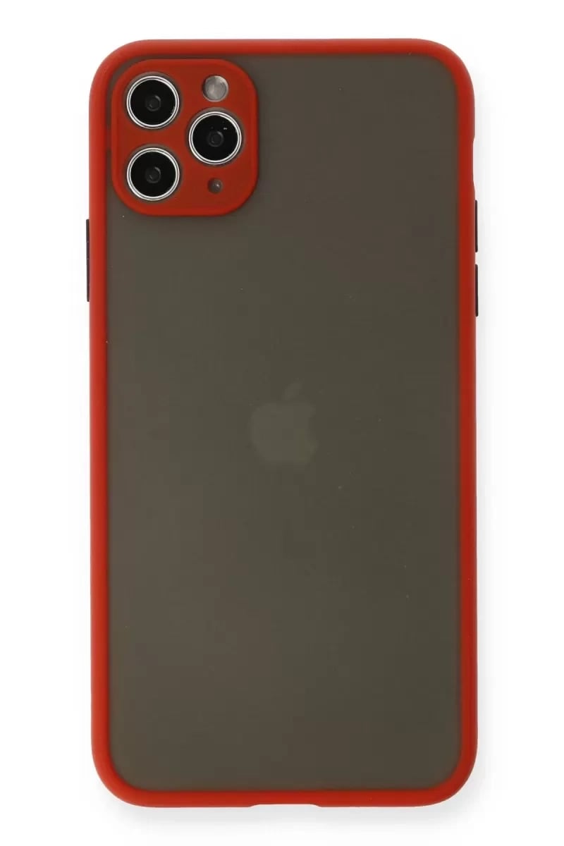 Apple iPhone 11 Pro Max Kılıf Montreal Silikon Kapak - Kırmızı