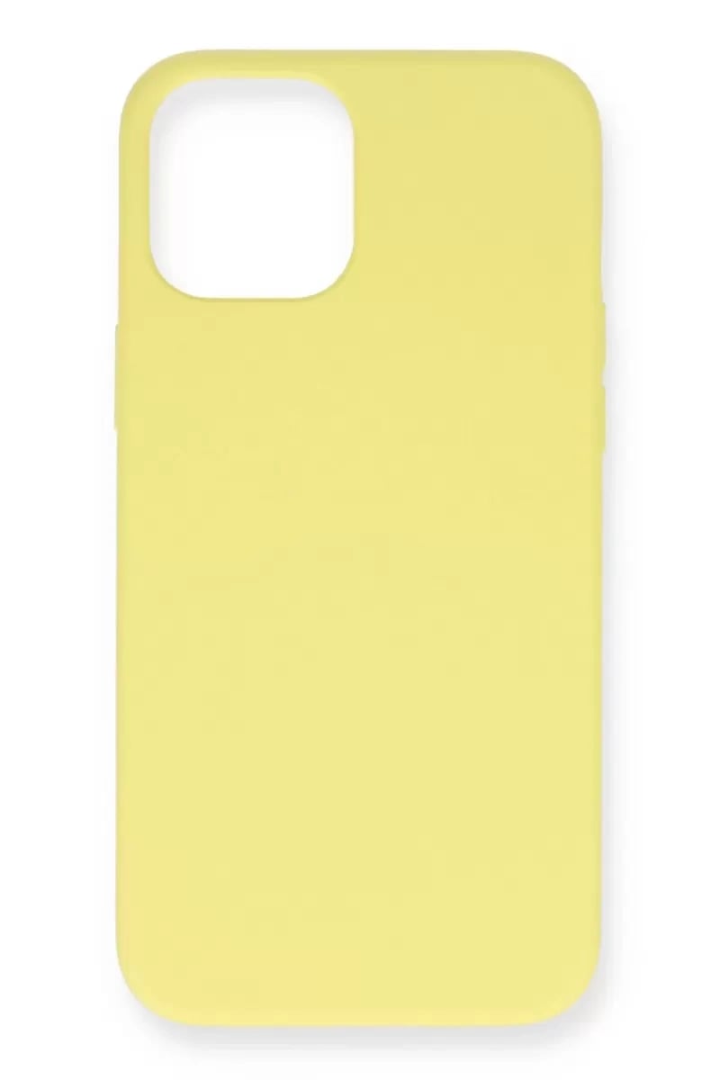 Apple iPhone 12 Kılıf Nano içi Kadife Silikon- Sarı