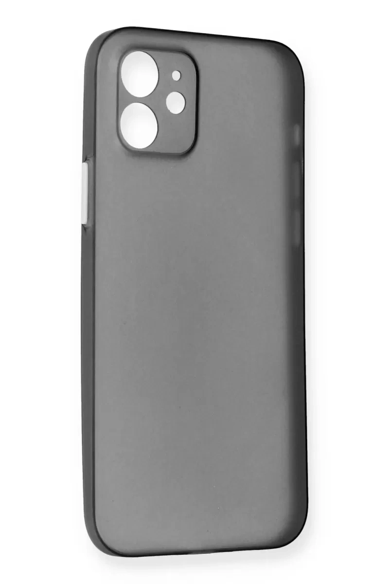 Apple iPhone 12 Kılıf PP Ultra İnce Kapak - Gri