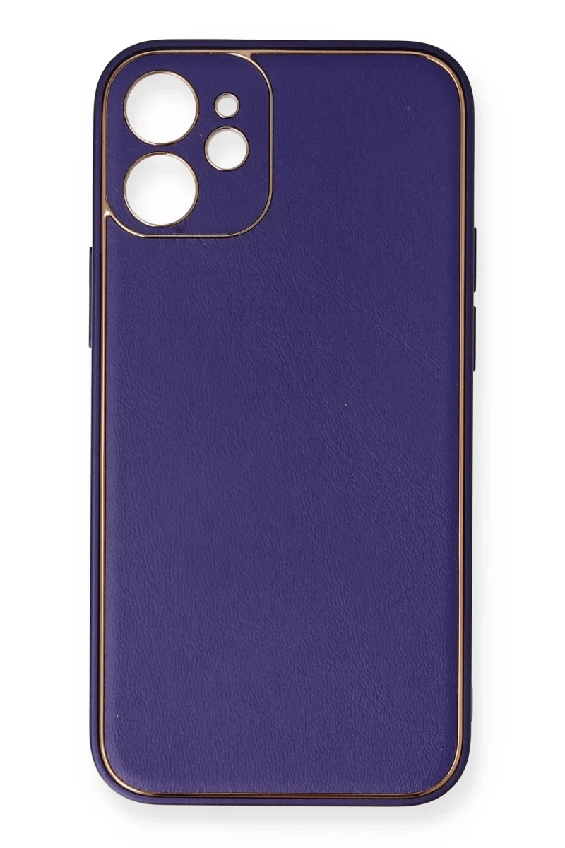 Apple iPhone 12 Mini Kılıf Coco Deri Silikon Kapak - Mor