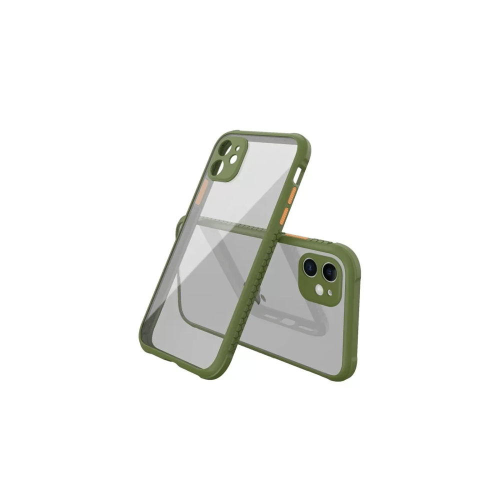 Apple iPhone 12 Mini Kılıf Miami Şeffaf Silikon - Koyu Yeşil