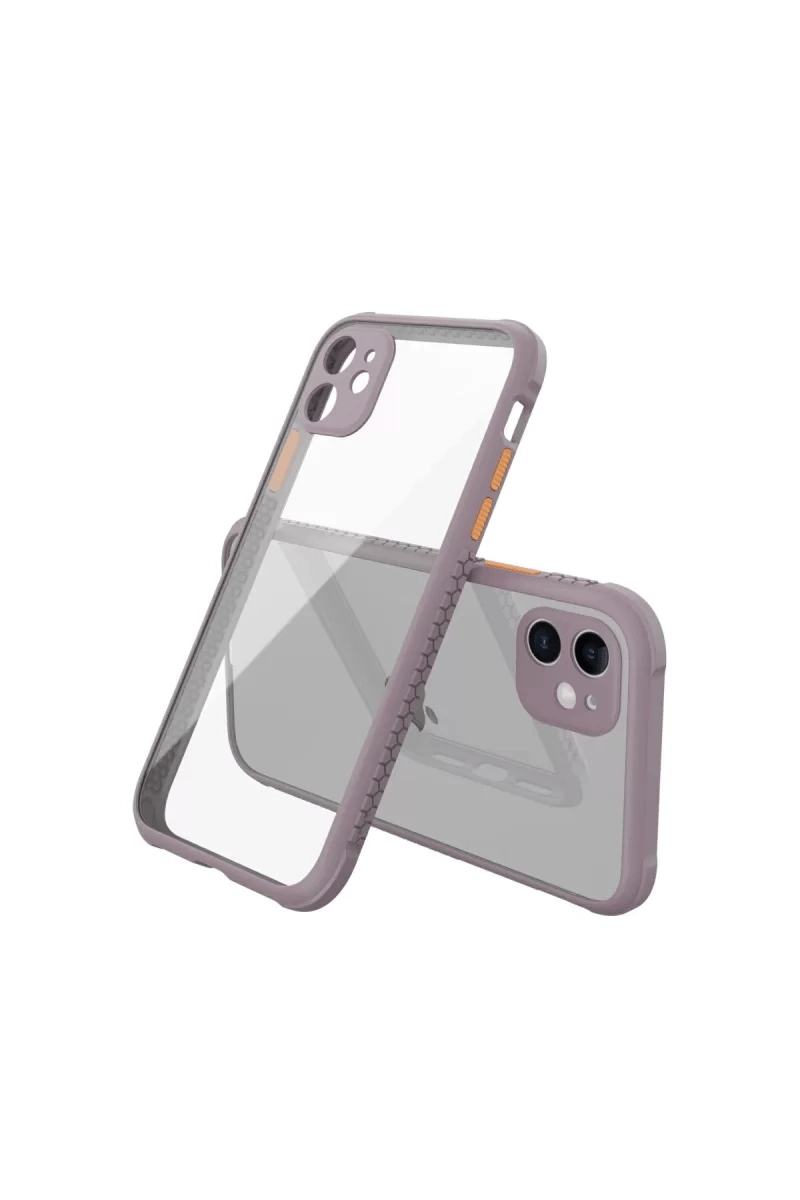 Apple iPhone 12 Mini Kılıf Miami Şeffaf Silikon - Açık Mor