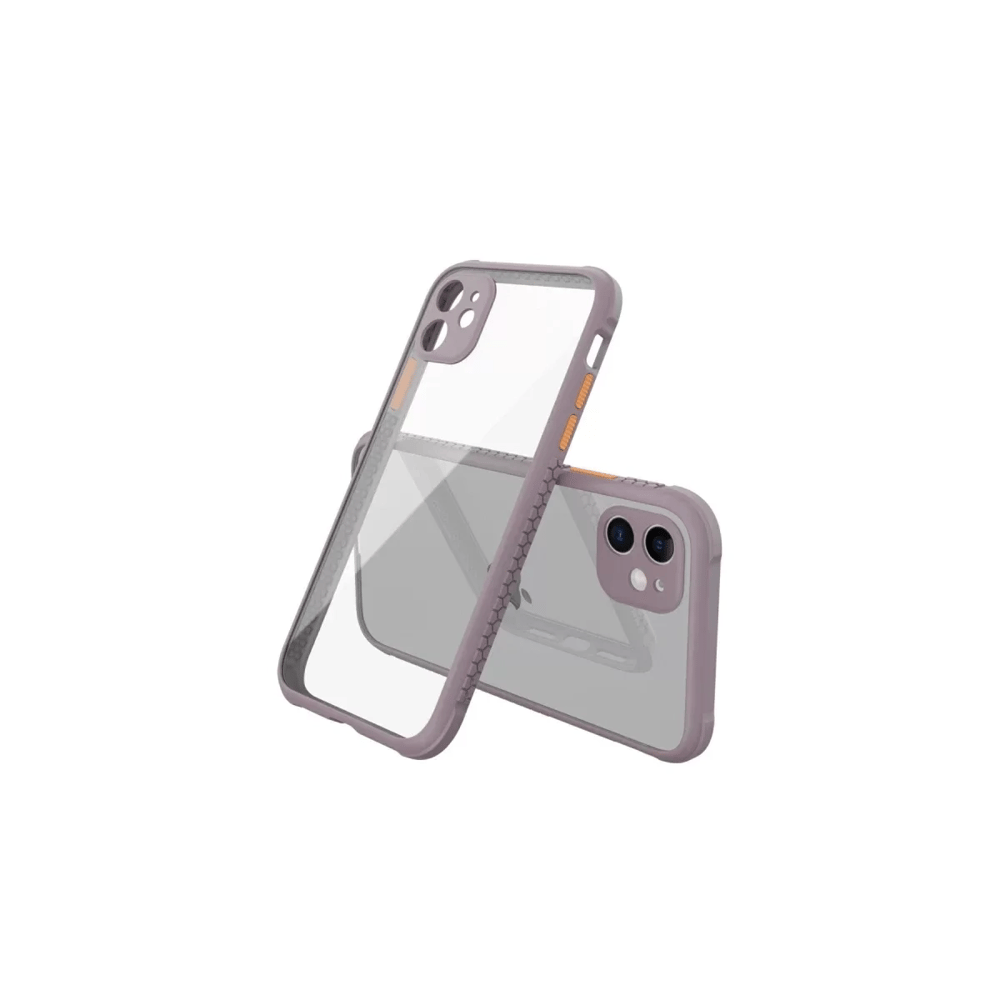 Apple iPhone 12 Mini Kılıf Miami Şeffaf Silikon - Açık Mor