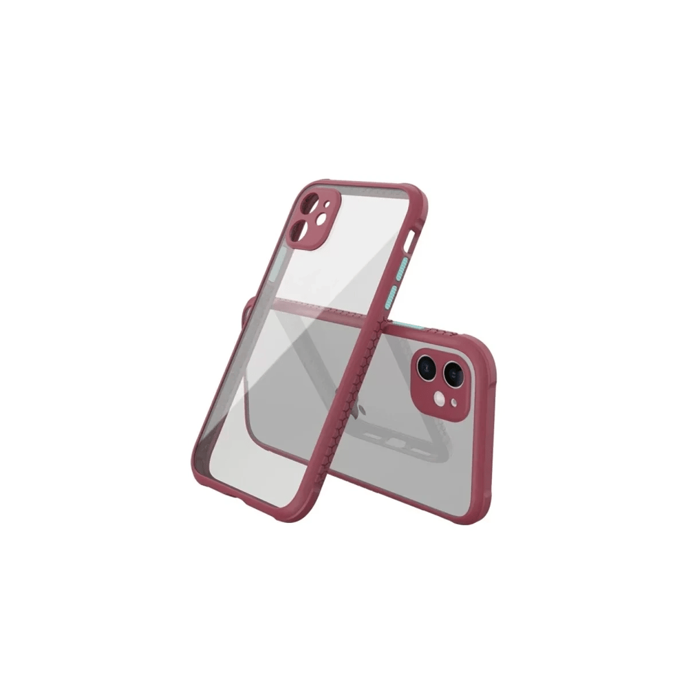 Apple iPhone 12 Mini Kılıf Miami Şeffaf Silikon - Fuşya
