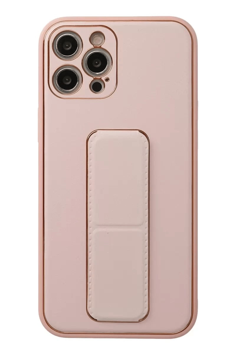 Apple iPhone 12 Pro Kılıf Coco Deri Standlı Kapak - Pembe