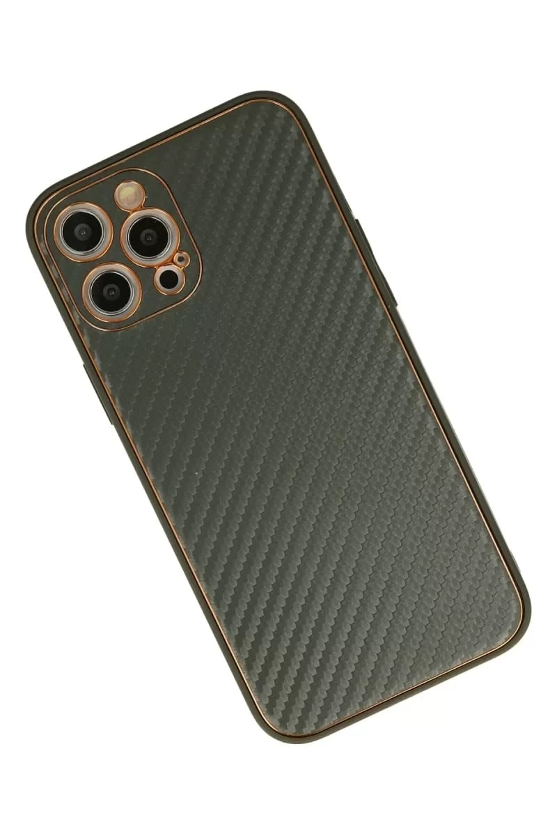 Apple iPhone 12 Pro Kılıf Coco Karbon Silikon - Füme
