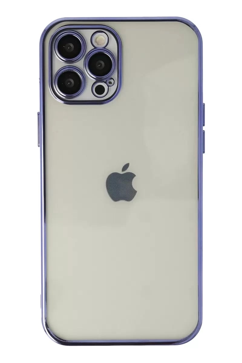 Apple iPhone 12 Pro Kılıf Lensli Silikon - Mor