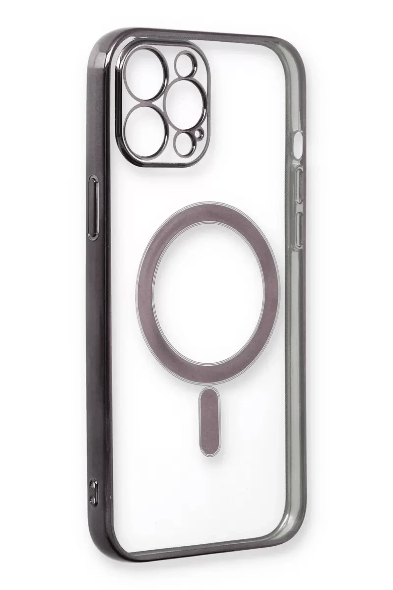 Apple iPhone 12 Pro Kılıf Magneticsafe Lazer Silikon - Siyah