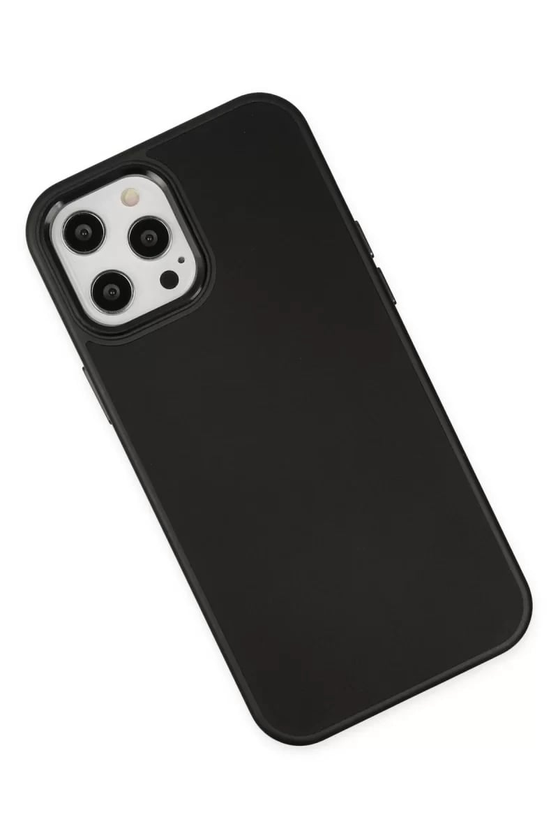 Apple iPhone 12 Pro Max Kılıf Asya Deri Silikon - Siyah