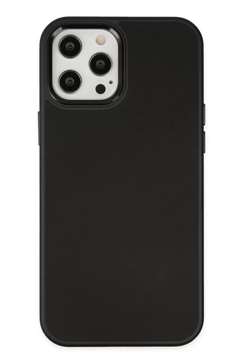 Apple iPhone 12 Pro Max Kılıf Asya Deri Silikon - Siyah