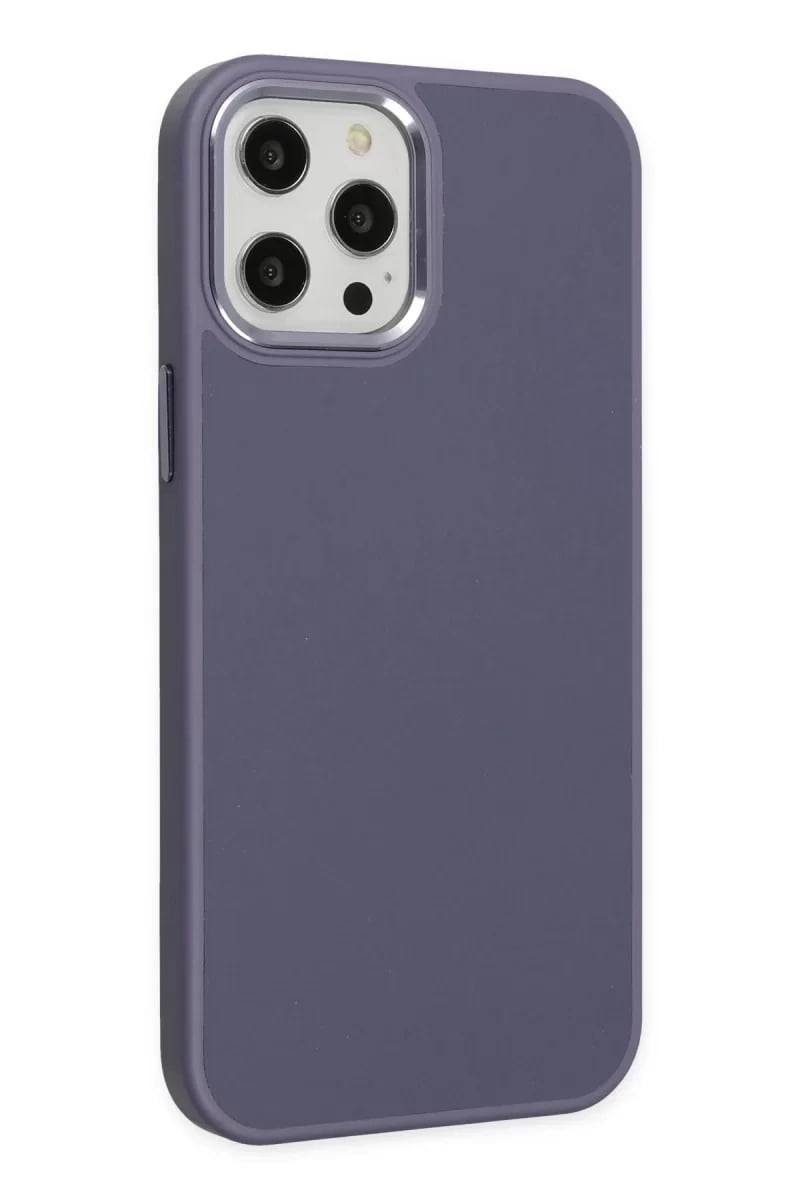 Apple iPhone 12 Pro Max Kılıf Asya Deri Silikon - Mor