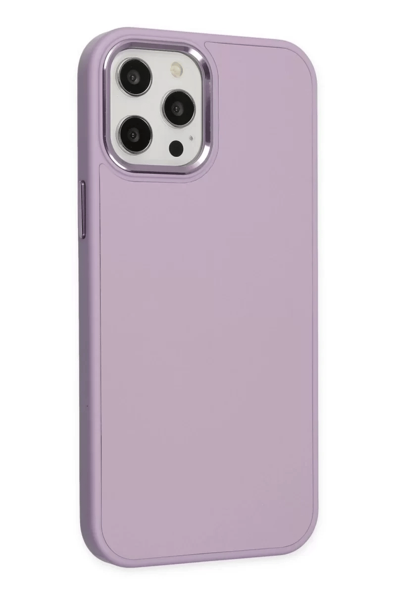 Apple iPhone 12 Pro Max Kılıf Asya Deri Silikon - Lila